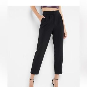 Express Black SUPER HIGH WAISTED PLEATED ANKLE PANT